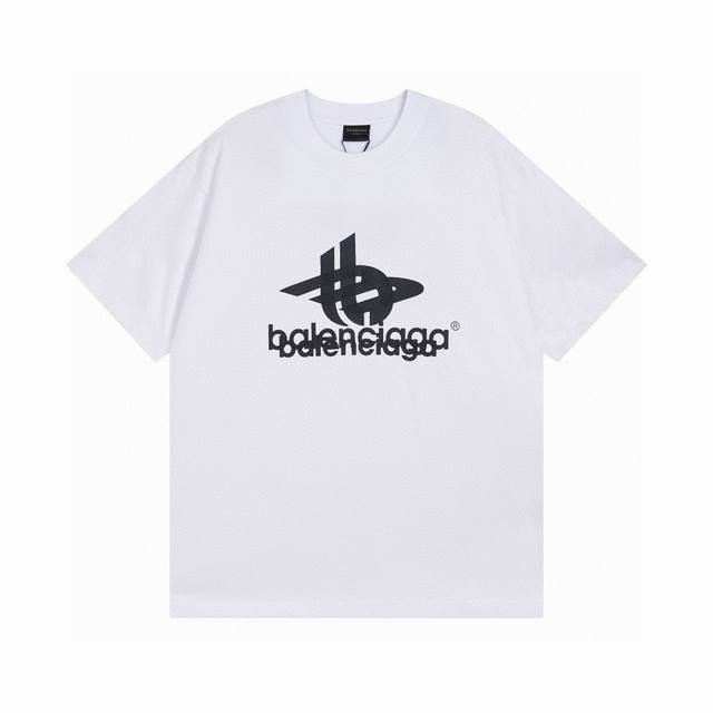 BALENCIAGA 巴黎世家2024 SS 幻影双LOGO经典图案印花短袖T恤 本市场No.1的质量 真正天花板品质 全部原版开发注意细节图 避免被盗图商家混