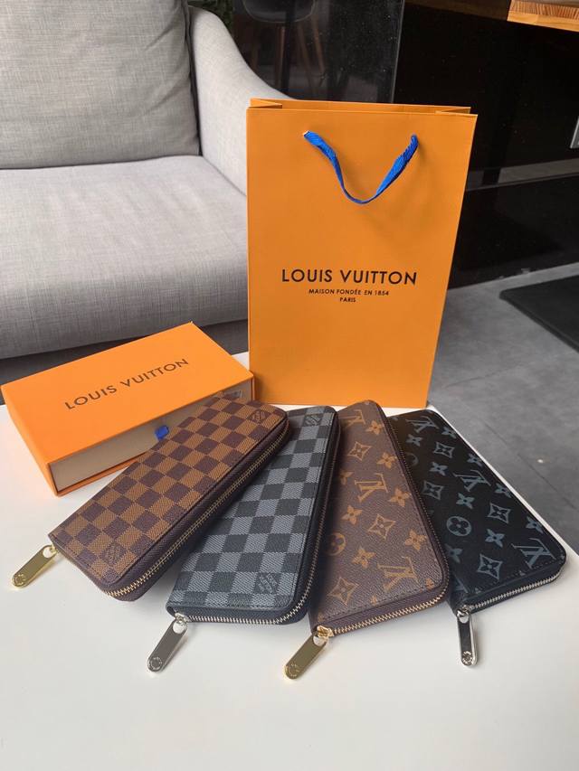 LOUIS VUITTON 路易威登 LV经典款男士钱包手拿包，LV男士全拉链长款钱夹，全部都是原盒包装，专柜手提袋，区别世面通过，官网在售款，钱包内里容量很大