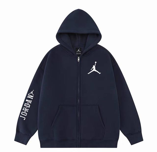 Air Jordan AJ 侧拼花型AIR秋季开衫拉链连帽卫衣毛圈外套 精选垂感一流复合双层南韩丝高级纯棉毛圈面料 手感超棒 丝滑垂坠 质感高级一眼万年春季外套