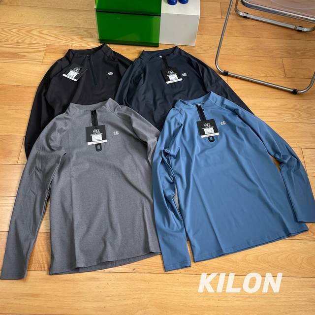 2024秋季新品 KOLONSPORT 可隆～通勤、运动、健身、舒适、透气、微弹、四色齐发男款半拉链运动长袖T恤。 专业为运动休闲而打造的一款舒适运动长袖，Ac