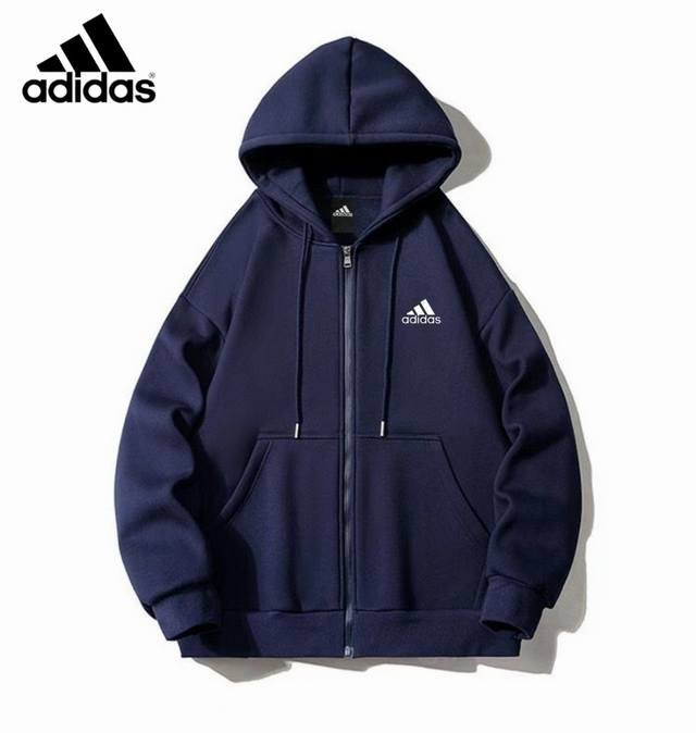 阿迪达斯ADIDAS基础款连帽开衫卫衣落肩款情侣同款多色爆款面料！ 舒适面料表层百分百纯棉不起球不掉色不勾丝，双针压线，纯棉面料柔软舒适透气 外贸大厂品质货！只