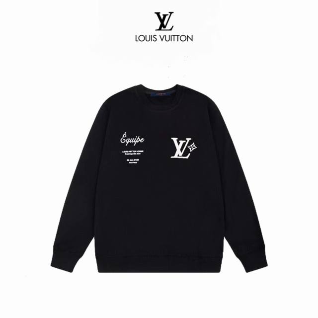 Louis Vuitton 路易威登LV23FW员工服字母印花圆领卫衣 字母印花完全按照zp出菲林调色 保证100%一致无色差 购入原版开模打造，全套定制辅料，