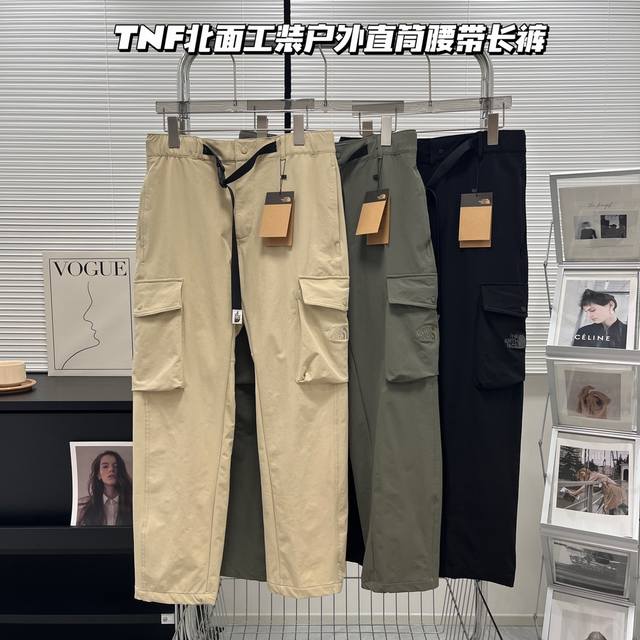 高端日系系列 百搭潮物 TNF北面男士休闲日系宽松多功能工装裤 The North face 24ss CITY PANT 贴袋工装长裤 腰间配有可以调节的腰带