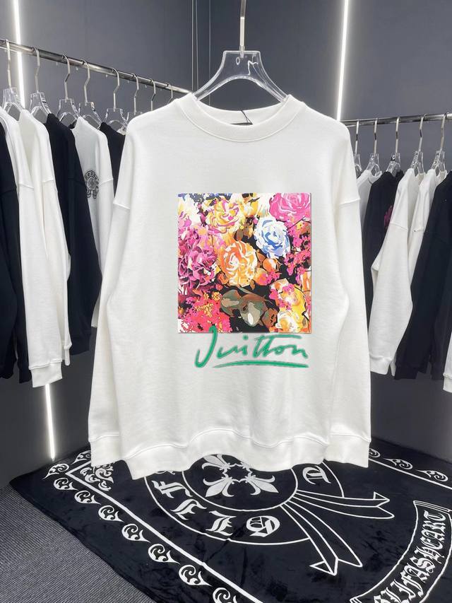 顶级版本 Louis Vuitton 路易 威登 LV 秋冬新款花卉大毛圈圆领卫衣 Lv FLOWER TASTRY INT T-SHIRT 图案的个性风采，采