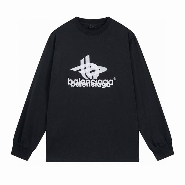 BALENCIAGA 巴黎世家2024 SS 幻影双LOGO经典图案印花长袖T恤 本市场No.1的质量 真正天花板品质 全部原版开发注意细节图 避免被盗图商家混