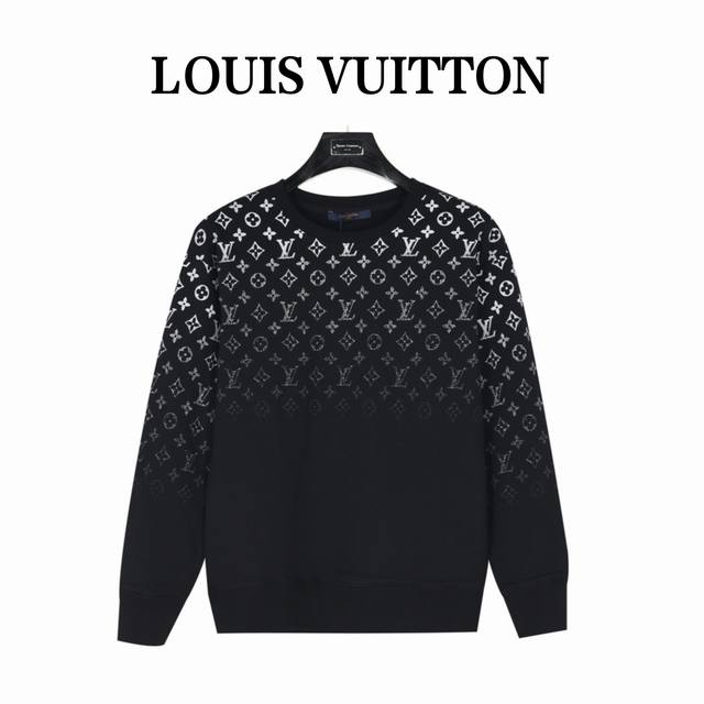 Louis Vuitton 路易威登 24Fw 满印老花渐变圆领卫衣 胸前及后背处满印老花图案印花醒目呈现视觉渐变效果， 后背采用黄色Logo标签，满满的路易威