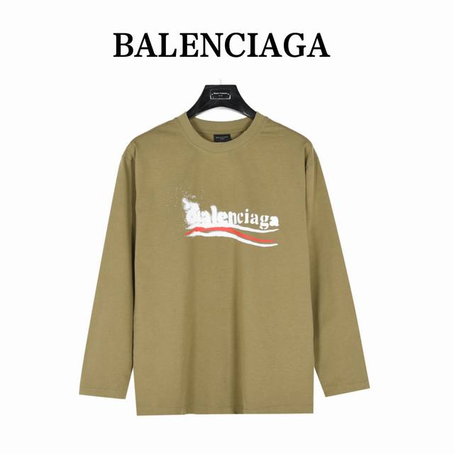 Balenciaga 巴黎世家 24Fw 模糊可乐印花水洗破洞长袖T恤 购入原版对版操作今年新发售的可乐区别往年。领口，袖口，下摆均采用破洞工艺处理 300克精