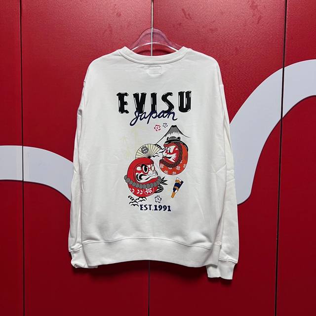 上新 Evisu 福神2024新款印花卫衣 高版本高品质采用纯棉双纱400克面料 网红明星同款 这件卫衣剪裁合身。 尺寸S-XXL