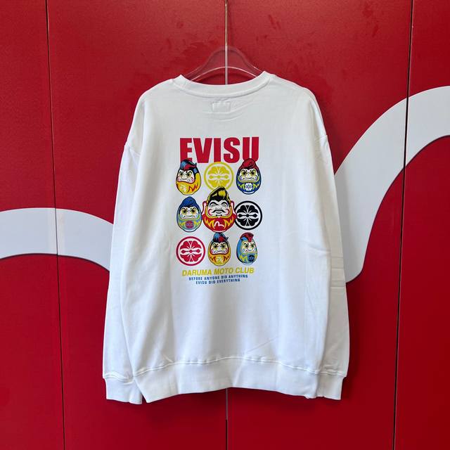 上新 Evisu 福神2024新款印花卫衣 高版本高品质采用纯棉双纱400克面料 网红明星同款 这件卫衣剪裁合身。 尺寸S-XXL