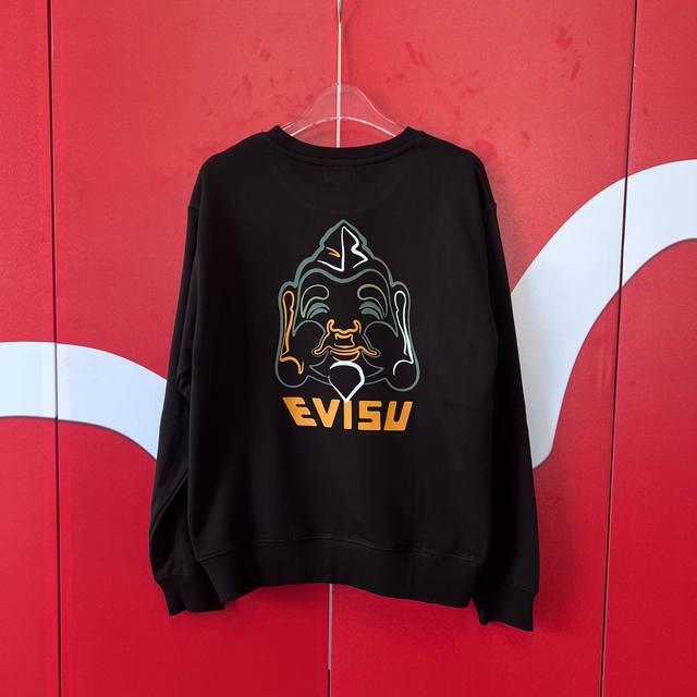 上新 Evisu 福神2024新款印花卫衣 高版本高品质采用纯棉双纱400克面料 网红明星同款 这件卫衣剪裁合身。 尺寸S-XXL