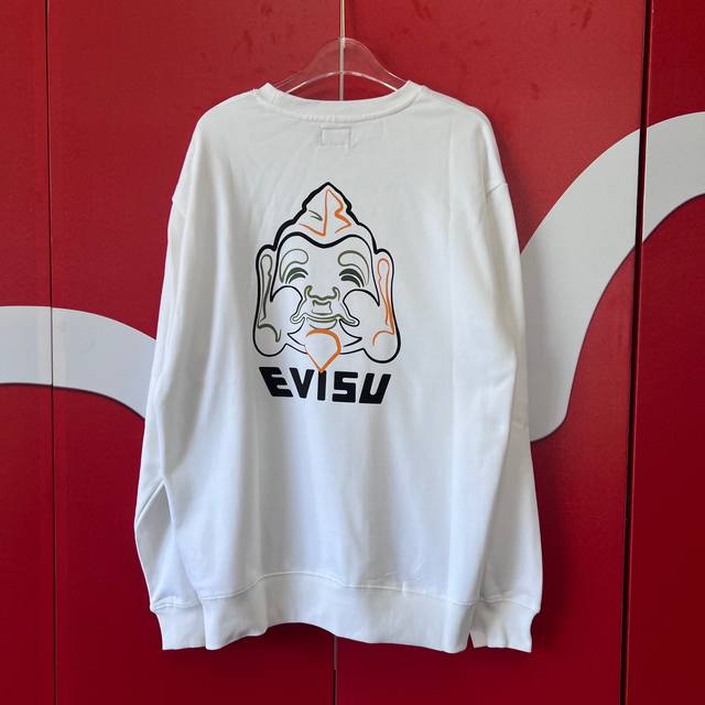 上新 Evisu 福神2024新款印花卫衣 高版本高品质采用纯棉双纱400克面料 网红明星同款 这件卫衣剪裁合身。 尺寸S-XXL