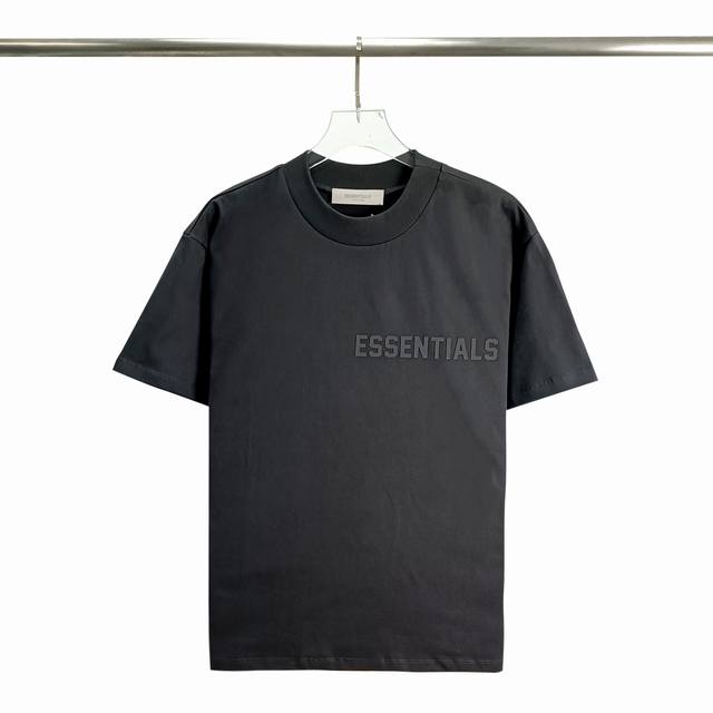 暗黑色 顶级版本新款FEAR OF GOD Essentials FOG第八季单排硅胶字母纯棉高克重短袖T恤 ESSENTIALS于2018年成立于美国洛杉矶，