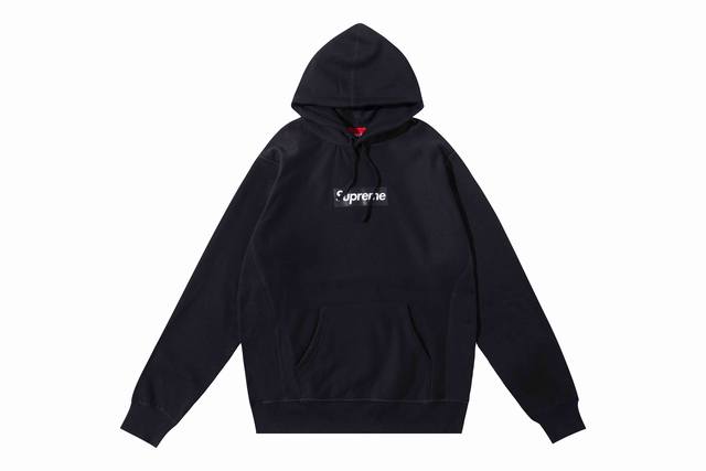 SUPREME SEOUL BOX LOGOHOODIE 首尔限定木槿花印花连帽卫衣 颜色：黑色 尺码：S M L XL