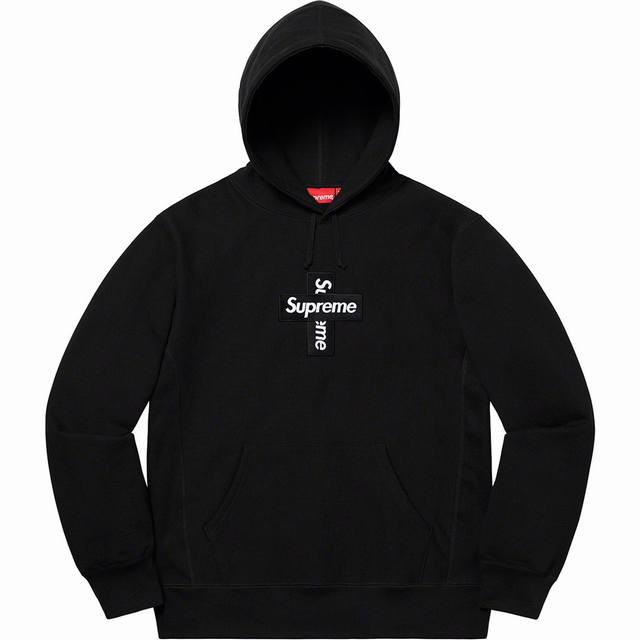 Supreme 20FW Cross Box Logo Hooded Sweatshirt 十字架Bogo连帽卫衣帽衫 S M L XL 黑色 灰色