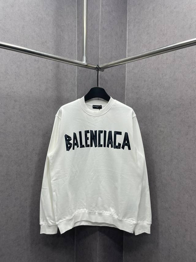 得物版 #5408 balenciaga 巴黎世家黄胶带印花做旧长袖，采用260g双纱面料，高克重罗纹，前后幅采用胶带拉浆印花工艺+成衣多位割破磨损做旧日工艺，