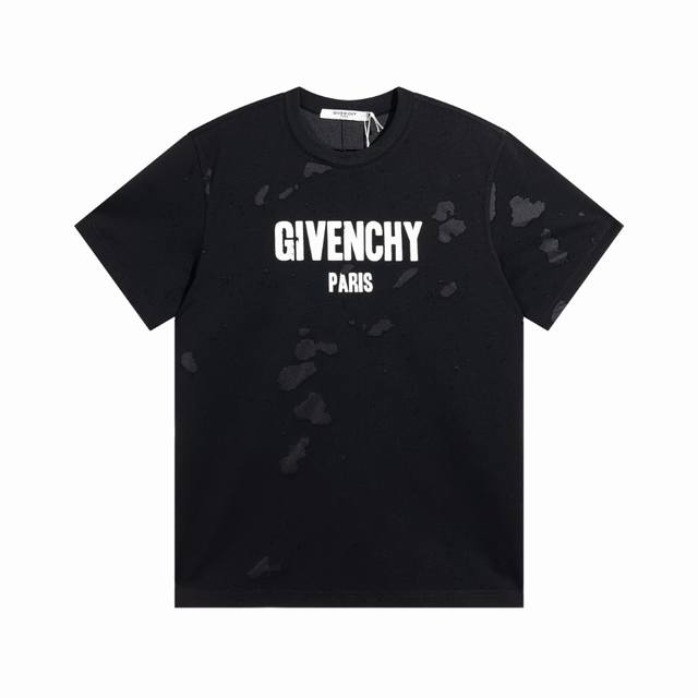 高版 纪梵希Givenchy gvc新配色字母印花大破洞圆领短袖，康利数码直喷印花，专柜同步上新，男女同款现货发售尺码Xs-L