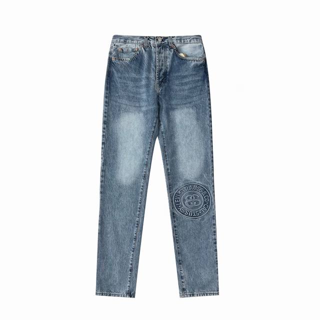 款号5007 Stussy斯图西 x Levi's李维斯150周年限定联名款 浮雕牛仔长裤 水洗复古高街情侣牛仔裤 #街头鼻祖Stussy热度不减持增美式工装穿