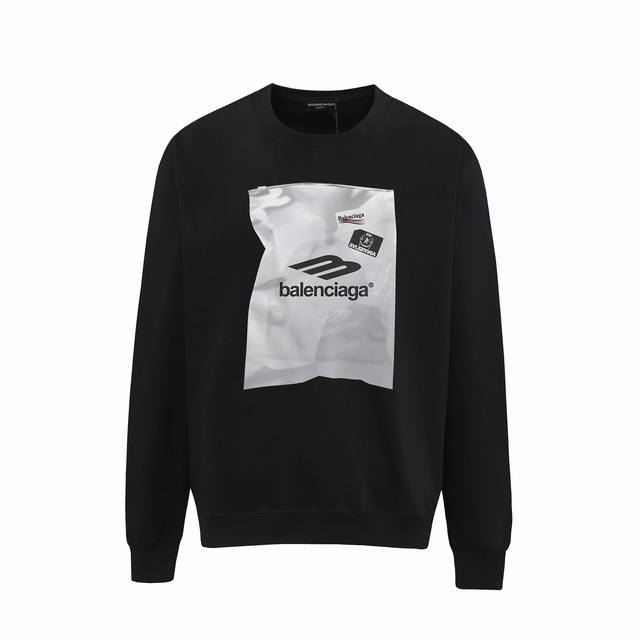 7118# ，Balenciaga巴黎世家印花圆领毛圈卫衣 1:1对版面料400克毛圈高克重百分百纯棉 提前做过预缩水1×1双纱洗一辈子都不会变形的 男女同款