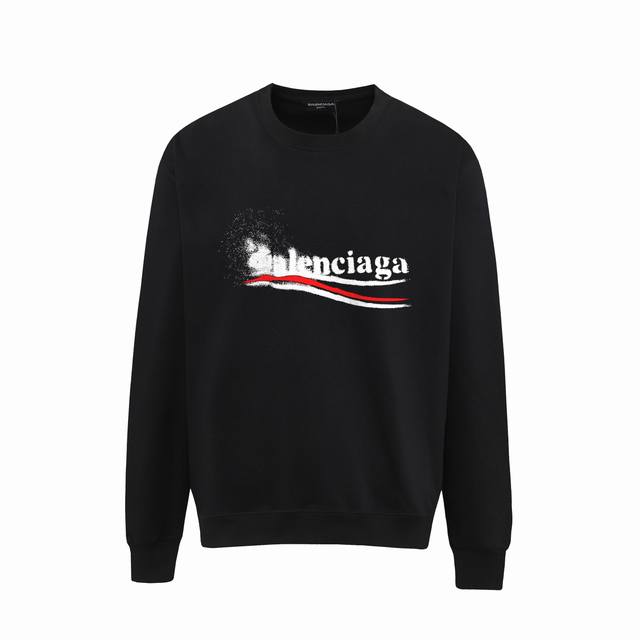 707# ，Balenciaga巴黎世家印花圆领毛圈卫衣 1:1对版面料400克毛圈高克重百分百纯棉 提前做过预缩水1×1双纱洗一辈子都不会变形的 男女同款 官