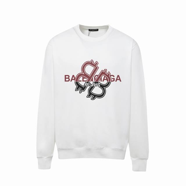 706# ，Balenciaga巴黎世家印花圆领毛圈卫衣 1:1对版面料400克毛圈高克重百分百纯棉 提前做过预缩水1×1双纱洗一辈子都不会变形的 男女同款 官