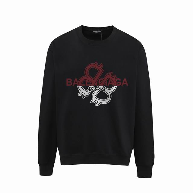 706# ，Balenciaga巴黎世家印花圆领毛圈卫衣 1:1对版面料400克毛圈高克重百分百纯棉 提前做过预缩水1×1双纱洗一辈子都不会变形的 男女同款 官