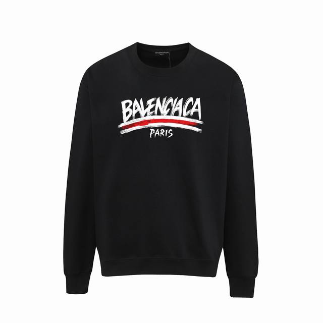 784# ，Balenciaga巴黎世家印花圆领毛圈卫衣 1:1对版面料400克毛圈高克重百分百纯棉 提前做过预缩水1×1双纱洗一辈子都不会变形的 男女同款 官