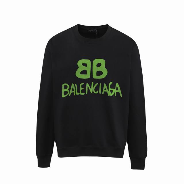 729# ，Balenciaga巴黎世家印花圆领毛圈卫衣 1:1对版面料400克毛圈高克重百分百纯棉 提前做过预缩水1×1双纱洗一辈子都不会变形的 男女同款 官