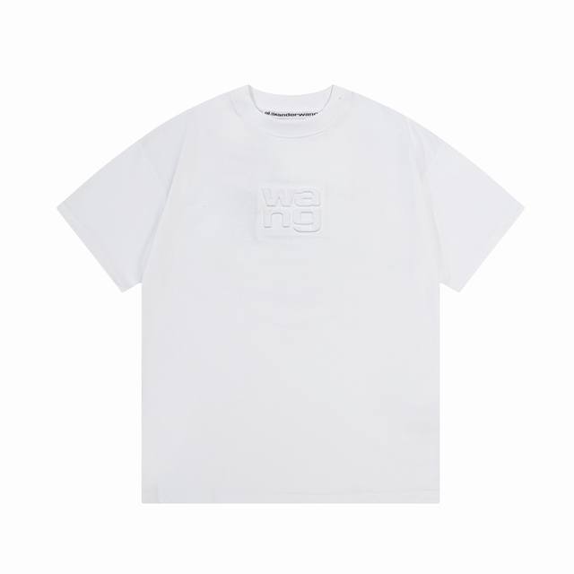 新款上新 ALEXANDER WANG 亚历山大王 凹凸字母 大Logo标识精致升级，灵感源自八十年代复古 原版面料 官方同款 短袖T恤 定制 260克 同缸染