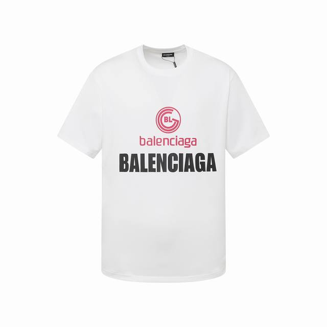 特价 BALENCIAGA巴黎世家，24SS最新款BLCG巴黎 圆领短袖T恤新款发售！宽松版型高密度针织 面料280克双纱，1*1双纱螺纹，手感柔软舒适，印花工