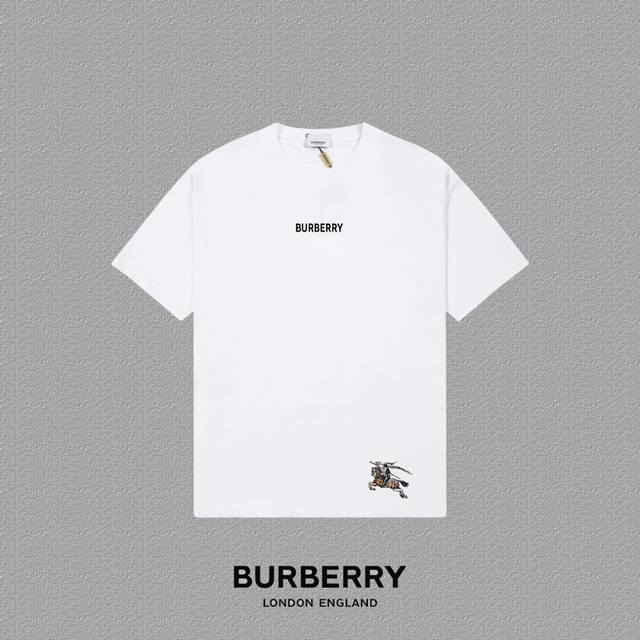 Burberry 巴宝莉] 2024FW短袖T恤 战马字母LOGO印花 高端32s双纱260克面料 重磅面料 定制拉架罗纹同缸同染 三标齐全 男女同款 颜色：黑