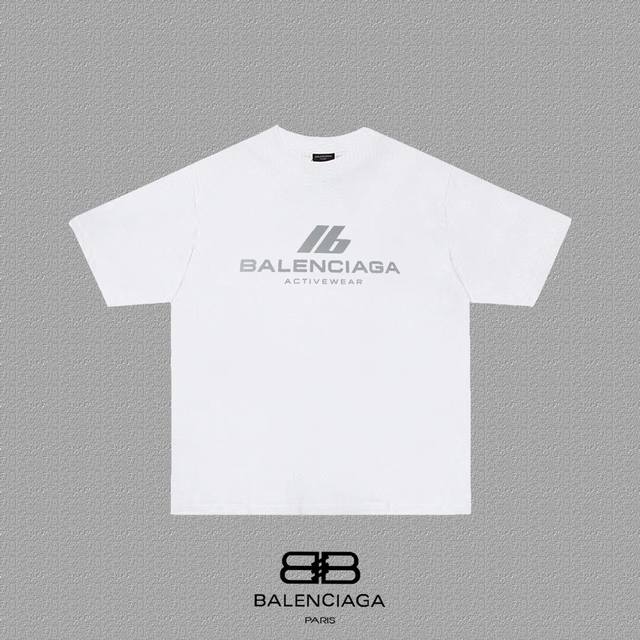 BALENCIAGA 巴黎世家 巴黎3M反光字母印花短袖T恤 定织定染280克精梳棉重磅面料 螺纹零色差 细节完美 区别市面通货版本 欢迎对比 男女同款 上图必