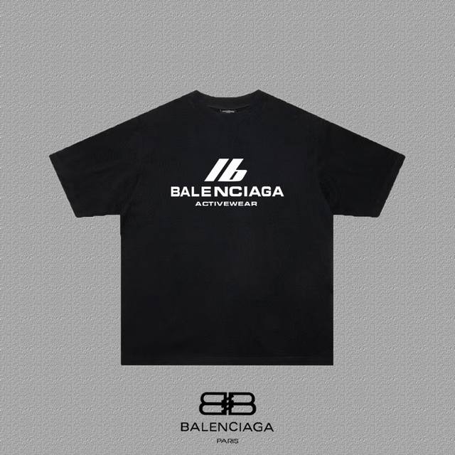 BALENCIAGA 巴黎世家 巴黎字母印花短袖T恤 定织定染280克精梳棉重磅面料 螺纹零色差 细节完美 区别市面通货版本 欢迎对比 男女同款 上图必卖款 颜