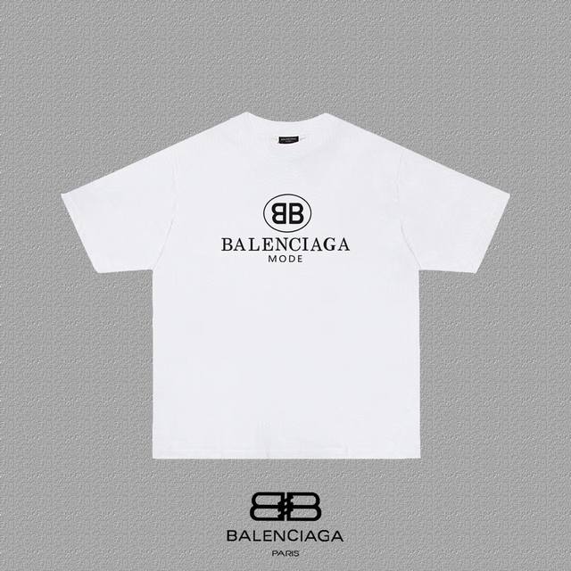 BALENCIAGA 巴黎世家 巴黎字母印花短袖T恤 定织定染280克精梳棉重磅面料 螺纹零色差 细节完美 区别市面通货版本 欢迎对比 男女同款 上图必卖款 颜