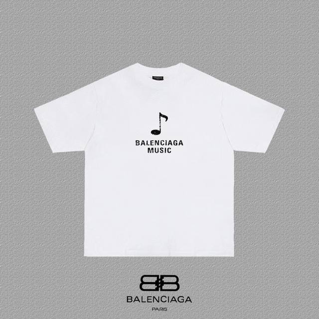 BALENCIAGA 巴黎世家 巴黎字母印花短袖T恤 定织定染280克精梳棉重磅面料 螺纹零色差 细节完美 区别市面通货版本 欢迎对比 男女同款 上图必卖款 颜