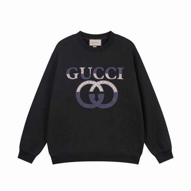 Gucci 古驰秋冬新款印花logo圆领卫衣情侣款 专柜同步在售 oversized版型！ 面料：独家定制400克纯棉毛圈面料+配套螺纹 辅料：吊牌 水洗 主唛