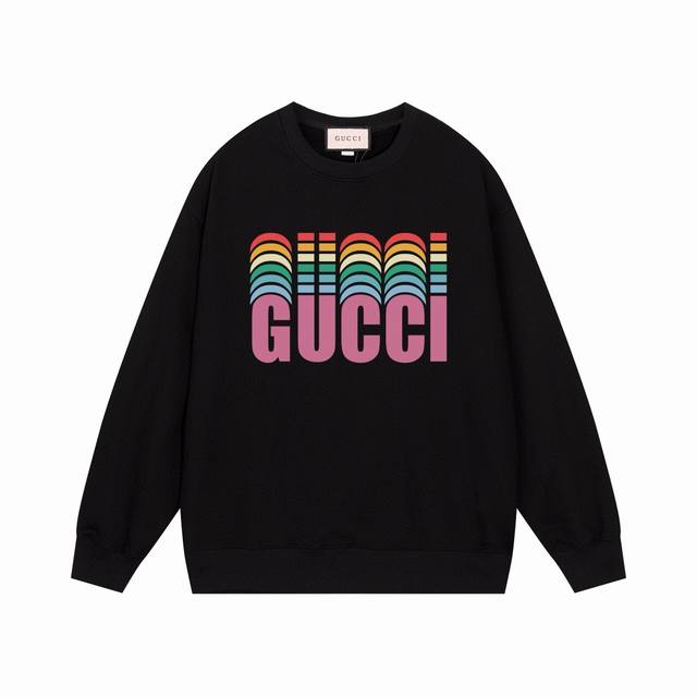 Gucci 古驰秋冬新款印花logo圆领卫衣情侣款 专柜同步在售 oversized版型！ 面料：独家定制400克纯棉毛圈面料+配套螺纹 辅料：吊牌 水洗 主唛