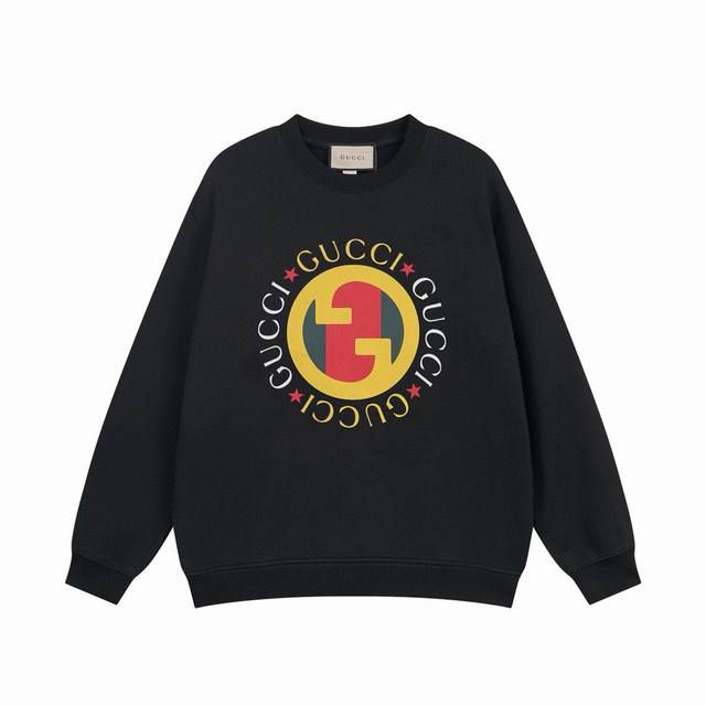 Gucci 古驰秋冬新款印花logo圆领卫衣情侣款 专柜同步在售 oversized版型！ 面料：独家定制400克纯棉毛圈面料+配套螺纹 辅料：吊牌 水洗 主唛