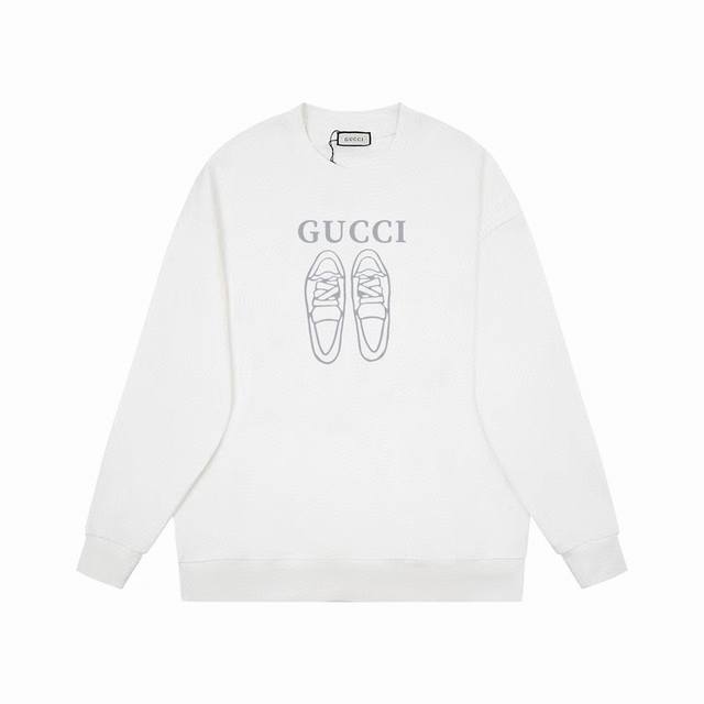 Gucci 古驰秋冬新款印花logo圆领卫衣情侣款 专柜同步在售 oversized版型！ 面料：独家定制400克纯棉毛圈面料+配套螺纹 辅料：吊牌 水洗 主唛