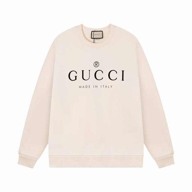 GUCCI 古驰 简约字母 印花 大Logo标识精致升级， 原版面料 官方同款 420克双股大毛圈面料同缸染面料 手感非常舒服 春夏最新砖柜同步 时尚又个性 超