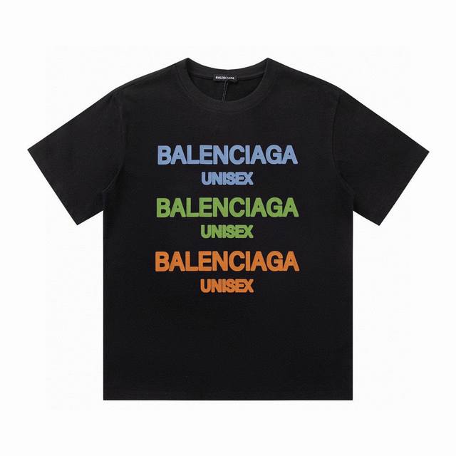 特价 齐码 Balenciaga 巴黎世家字母图案印花短袖T恤 面料舒适透气，潮范大气 原版刺绣印花一比一复刻，面料采用纯棉精梳棉面料，搭配运动鞋清新舒适 逛街