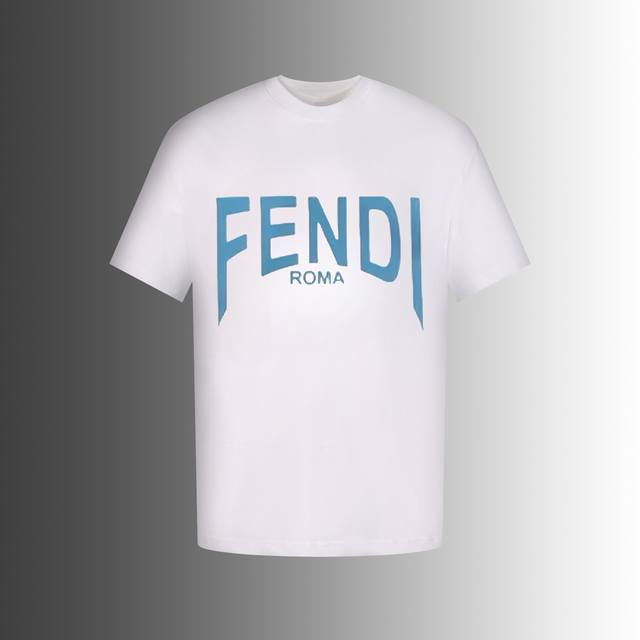 高端品质 FENDI 2024 Fall 春夏系列 手绘涂鸦LOGO短袖T恤 区别市场其他版本 定织240G双纱纯棉面料 OS版型 全套辅料 男女同款 size