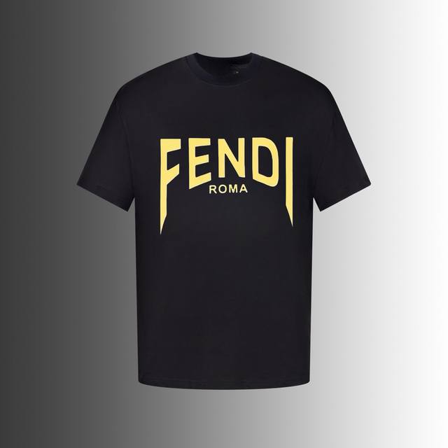 高端品质 FENDI 2024 Fall 春夏系列 手绘涂鸦LOGO短袖T恤 区别市场其他版本 定织240G双纱纯棉面料 OS版型 全套辅料 男女同款 size