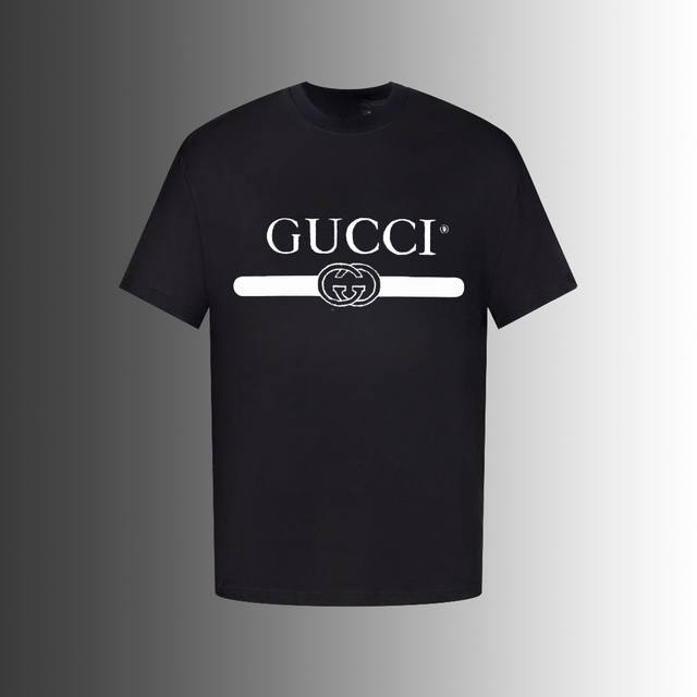 高端品质 Gucci 2024 Fall 春夏系列 经典款腰带短袖T恤 区别市场其他版本 定织240G双纱纯棉面料 OS版型 全套辅料 男女同款 size：XS