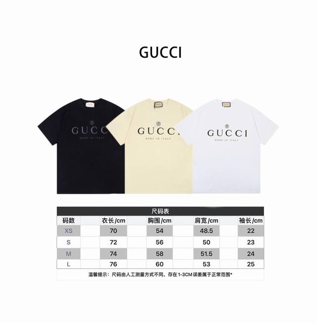 上新款号：G682 Gucci 古驰 简约Logo标识精致升级，灵感源自八十年代复古印花 原版面料 官方同款 短袖T恤 定制260克同缸染面料 手感非常舒服 春