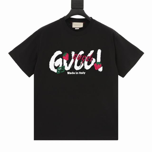 上新款号：G669 Gucci 古驰2024字母logo印花圆领T恤短袖 260克同缸染面料手感舒适，春夏最新砖柜同步时尚又个性超级百搭男女同款人手必备 颜色: