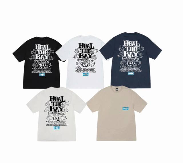 上新款号：S115 STUSSY斯图西 Stussy x Heal the Bay IZmA SS23 HEAL THE BAYOCEAN PIGMENT DY