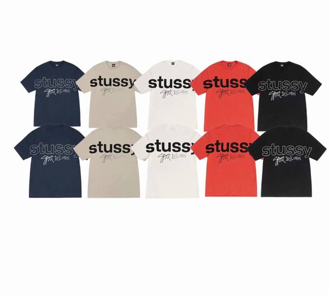 上新款号：S113 STUSSY斯图西 Stussy SS24运动100%涂鸦印花印花情侣T恤男女潮 原版打造 细节高控 -面料精选220g纯棉面料 手感柔软舒