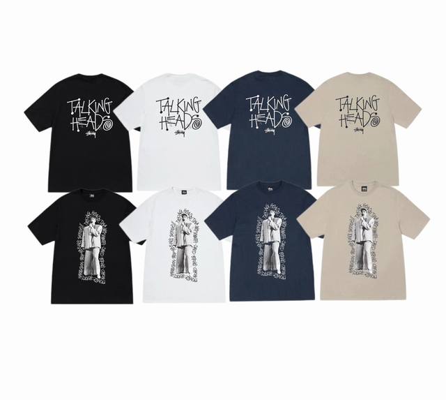 上新款号：S112 STUSSY斯图西 Stussy x TALKING HEADS E ZM FW23 STOPMAKING SENSE TEE 麦克区人像手