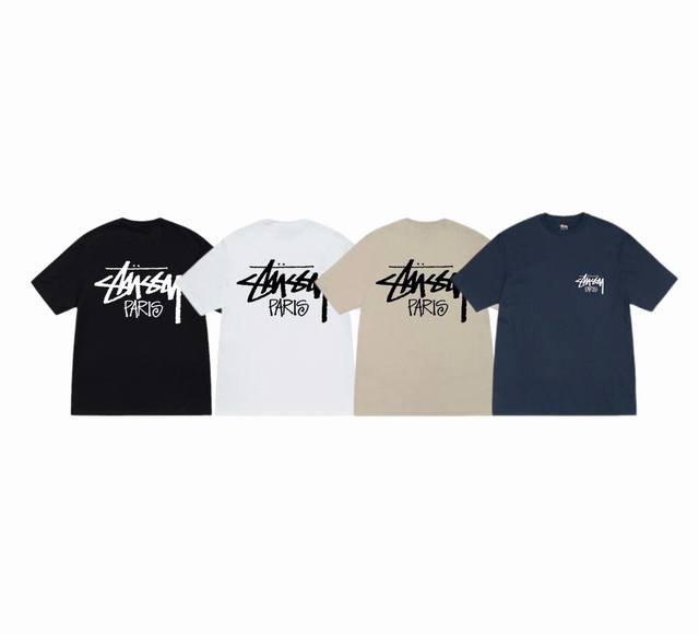 上新款号：S093 STUSSY斯图西 Stussy 上海定制logo基础印花潮牌男女同款 原版打造 细节高控 -面料精选220g纯棉面料 手感柔软舒适 吸汗透