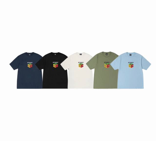 上新款号：S087 STUSSY斯图西 Stussy 夏季系列 创意S立方体印花图案Logo印花宽松短袖T恤 原版打造 细节高控 -面料精选220g纯棉面料 手